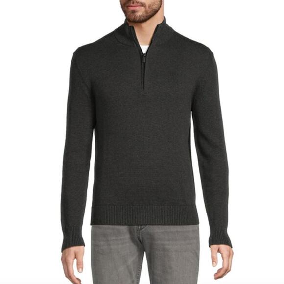 Calvin Klein Charcoal Ombre Full Zip Wool Blend Sweater Size Small - Picture 1 of 6